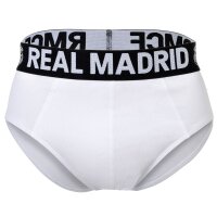 Real Madrid Herren Slips, 5er Pack - Briefs, Baumwollmischung, Logobund, einfarbig Schwarz/Grau/Weiß S