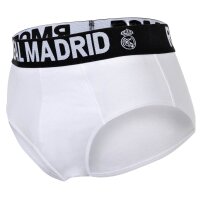 Real Madrid Herren Slips, 5er Pack - Briefs, Baumwollmischung, Logobund, einfarbig Schwarz/Grau/Weiß S