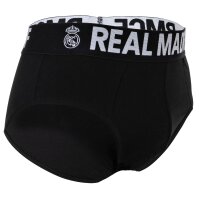 Real Madrid Herren Slips, 5er Pack - Briefs, Baumwollmischung, Logobund, einfarbig Schwarz/Grau/Weiß S