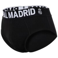 Real Madrid Herren Slips, 5er Pack - Briefs, Baumwollmischung, Logobund, einfarbig Schwarz/Grau/Weiß S
