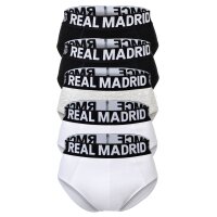 Real Madrid Mens Briefs, 5-Pack - Briefs, Cotton Blend, Logo Waistband, Plain Black/Grey/White S (Small)