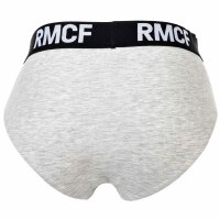 Real Madrid Mens Briefs, 5-Pack - Briefs, Cotton Blend, Logo Waistband, Plain Black/Grey/White S (Small)