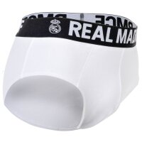 Real Madrid Mens Briefs, 5-Pack - Briefs, Cotton Blend, Logo Waistband, Plain Black/Grey/White S (Small)