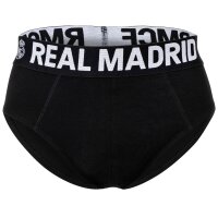 Real Madrid Mens Briefs, 5-Pack - Briefs, Cotton Blend, Logo Waistband, Plain Black/Grey/White S (Small)