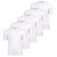 Real Madrid Herren T-Shirts, 5er Pack - U-Neck Undershirts, Baumwolle, Rundhals, Logo, einfarbig Weiß S