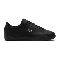 LACOSTE Herren Sneaker - Powercourt 125 , Turnschuhe, Echtleder, Logo Schwarz EUR 41