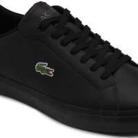 LACOSTE Herren Sneaker - Powercourt 125 , Turnschuhe, Echtleder, Logo Schwarz EUR 41