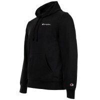 Champion Men Hoodie - Hooded sweatshirt, jumper, small logo, hood, plain colour Black M (Medium)