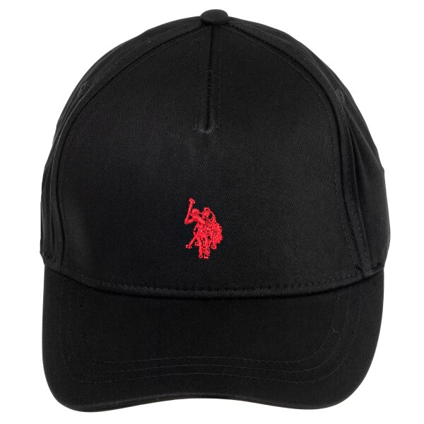 U.S. POLO ASSN. Unisex Cap - Logo, Schriftzug, Baumwolle, einfarbig Schwarz One Size