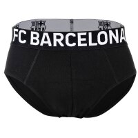 FC Barcelona Herren Slips, 5er Pack - Briefs, Baumwollmischung, Logobund, einfarbig Schwarz S