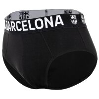 FC Barcelona Herren Slips, 5er Pack - Briefs, Baumwollmischung, Logobund, einfarbig Schwarz S