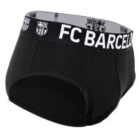 FC Barcelona Men’s Briefs, 5-Pack – Briefs, Cotton Blend, Logo Waistband, Solid Color Black S (Small)