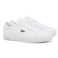 LACOSTE Herren Sneaker - Powercourt 125 , Turnschuhe, Echtleder, Logo Weiß EUR 41
