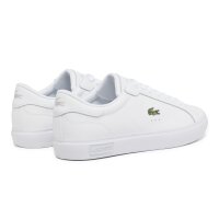 LACOSTE Herren Sneaker - Powercourt 125 , Turnschuhe, Echtleder, Logo Weiß EUR 41