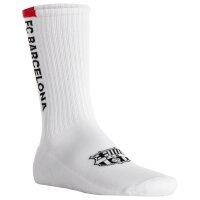 FC Barcelona Unisex Socken, 7er Pack - Tennis Socks, Schriftzug-Logo, Baumwollmischung, einfarbig Weiß 35-38