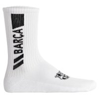 FC Barcelona Unisex Socken, 7er Pack - Tennis Socks, Schriftzug-Logo, Baumwollmischung, einfarbig Weiß 35-38