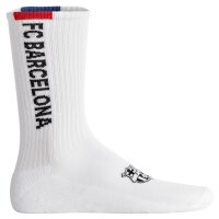 FC Barcelona Unisex Socken, 7er Pack - Tennis Socks, Schriftzug-Logo, Baumwollmischung, einfarbig Weiß 35-38
