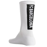 FC Barcelona Unisex Socks, 7-Pack – Tennis Socks, Lettering Logo, Cotton Blend, Plain White 35-38 (2.5-5 UK)