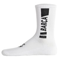 FC Barcelona Unisex Socks, 7-Pack – Tennis Socks, Lettering Logo, Cotton Blend, Plain White 35-38 (2.5-5 UK)