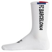 FC Barcelona Unisex Socks, 7-Pack – Tennis Socks, Lettering Logo, Cotton Blend, Plain White 35-38 (2.5-5 UK)