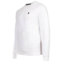 U.S. POLO ASSN. Herren Sweatshirt - Diagonal Fleece Carbon Finish, Rundhals, Baumwolle Weiß M