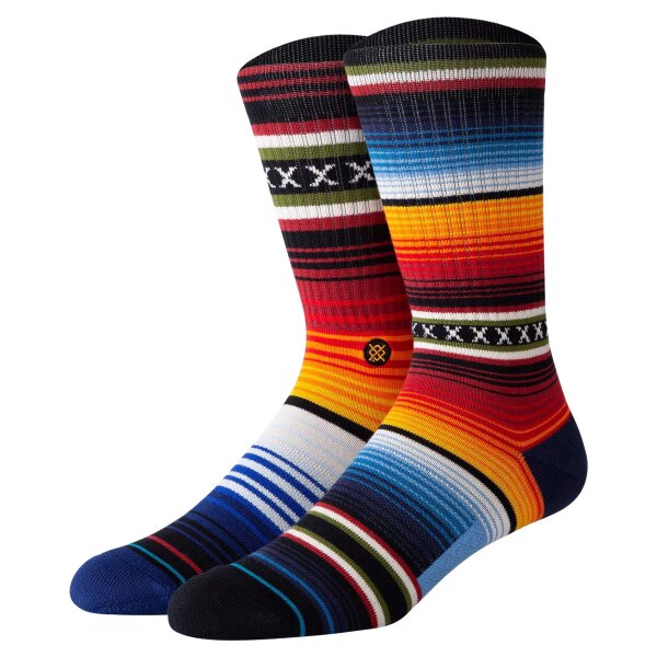 STANCE Unisex Socken - CURREN ST CREW, Streifen, Fair-Isle-Muster, Baumwoll-Mix Rot 43-46