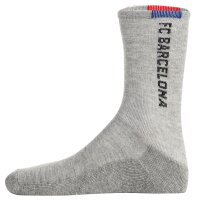 FC Barcelona Kinder Socken, 7er Pack - Tennis Socks, Schriftzug-Logo, Baumwollmischung, einfarbig Schwarz/Grau/Weiß 23-26