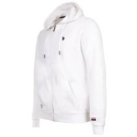 U.S. POLO ASSN. Herren Sweatjacke - Diagonal Fleece Carbon Finish, Zip- Jacke, Kapuze, Baumwolle Weiß M