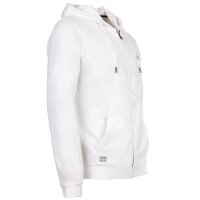 U.S. POLO ASSN. Herren Sweatjacke - Diagonal Fleece Carbon Finish, Zip- Jacke, Kapuze, Baumwolle Weiß M