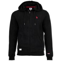 U.S. POLO ASSN. Men Sweat Jacket - Diagonal Fleece Carbon Finish, Zip Jacket, Hood, Cotton Black L (Large)