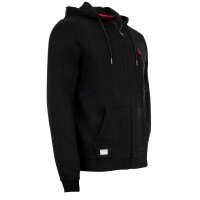 U.S. POLO ASSN. Herren Sweatjacke - Diagonal Fleece Carbon Finish, Zip- Jacke, Kapuze, Baumwolle Schwarz M