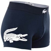 LACOSTE Herren Boxershorts, 3er Pack - Trunks, Big Croc Print, Cotton Stretch Dunkelblau/Grau S