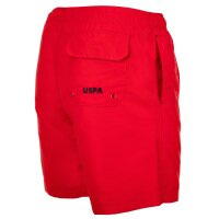 U.S. POLO ASSN. Herren Badeshorts - Swim Shorts Logo, Badehose, einfarbig Rot M