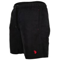 U.S. POLO ASSN. Men Swim Shorts - Swim Shorts Logo, Swim Trunks, Solid Color Black M (Medium)