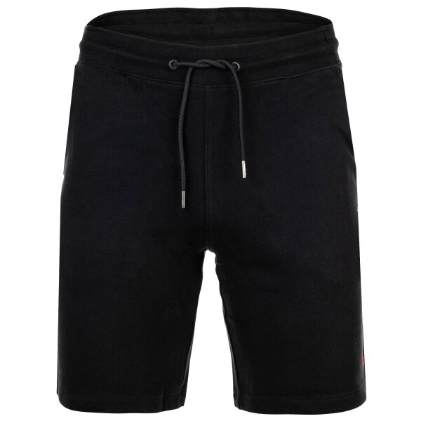 U.S. POLO ASSN. Men Sweat Shorts - Diagonal Fleece Carbon Finish, Cotton, Plain Colour Black M (Medium)