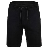 U.S. POLO ASSN. Herren Sweatshort - Diagonal Fleece Carbon Finish, Baumwolle, einfarbig Schwarz M