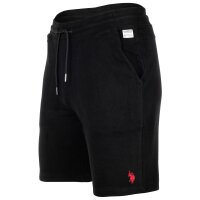 U.S. POLO ASSN. Herren Sweatshort - Diagonal Fleece Carbon Finish, Baumwolle, einfarbig Schwarz M