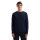 DSTREZZED Mens Long Sleeve Shirt - Newman Crew, Round Neck, Heavy Slub Jersey, Cotton   Dark Blue M (Medium)