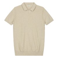 DSTREZZED Herren Strick-Polo - Mercury Short Sleeve Polo, Melange Slub, Baumwoll-Mix Beige M