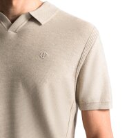 DSTREZZED Herren Strick-Polo - Mercury Short Sleeve Polo, Melange Slub, Baumwoll-Mix Beige XL