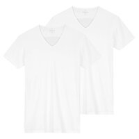 DSTREZZED Mens T-shirt, V-neck, 2-pack – Eastwood, slim fit, cotton-viscose blend White M (Medium)