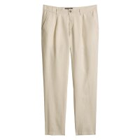 Marc OPolo Herren Hose - Osby Jogger Pleats, Chino, Leinen, Tapered, Länge 32 Beige (Grey Silk) 31W/32L