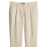 Marc OPolo Mens Trousers - Osby Jogger Pleats, Chino, Linen, Tapered, Length 32 Beige (Grey Silk) 31W/32L