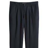 Marc OPolo Herren Hose - Osby Jogger Pleats, Chino, Leinen, Tapered, Länge 32 Blau (Dark Navy) 30W/32L