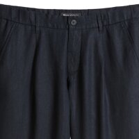 Marc OPolo Mens Trousers - Osby Jogger Pleats, Chino, Linen, Tapered, Length 32 Blue (Dark Navy) 30W/32L
