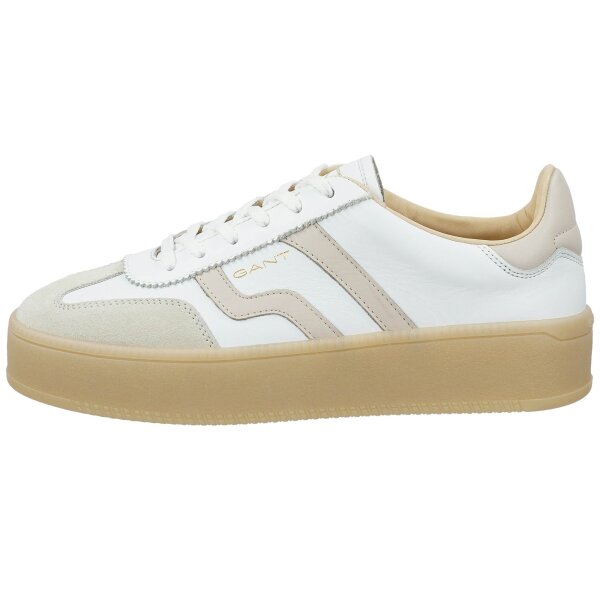 GANT Damen Sneaker - CUZMANI, Turnschuh, Low, Plateau, Schnürung, Echtleder Weiß/Beige EUR 39