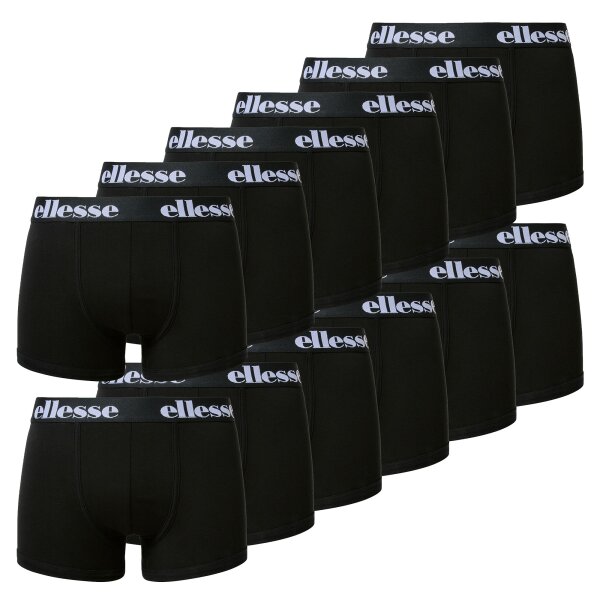 ellesse Men Boxer Shorts, 12-Pack - BARLA, Trunks, Logo Waistband, Plain Colour Black S (Small)