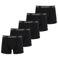 LYLE&SCOTT Herren Boxershorts, 5er Pack - Miller Core Trunks, Baumwoll-Stretch Schwarz L
