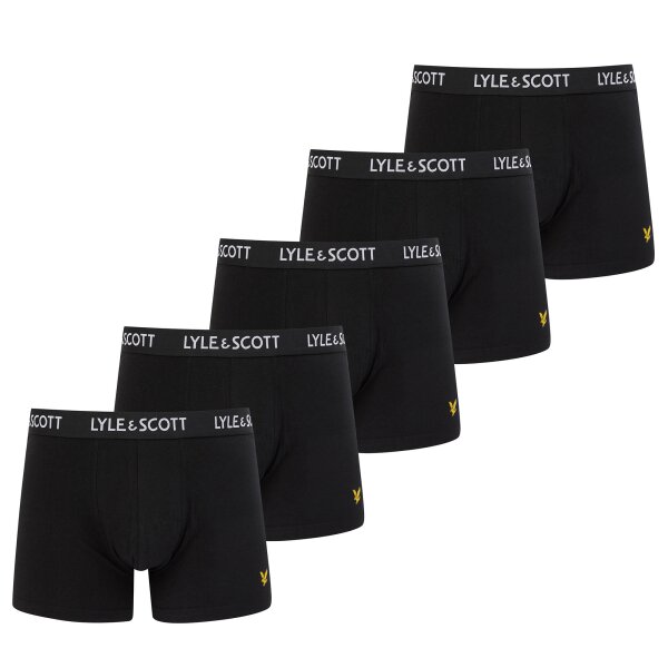 LYLE&SCOTT Herren Boxershorts, 5er Pack - Miller Core Trunks, Baumwoll-Stretch Schwarz M