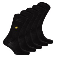 LYLE&SCOTT Mens Socks, 5-Pack - Liam Core Socks, Cotton Blend, Plain Colour Black 40-46 (UK 6.5-11)
